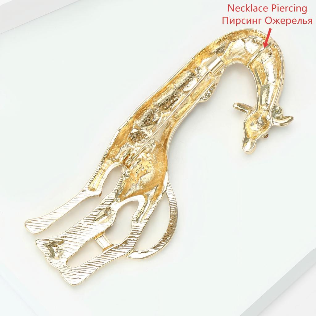 Stylish Enamel Giraffe Brooches for Women Unisex Animal Pins Friend Event Party New Gifts Jewelry Decoration Accessories