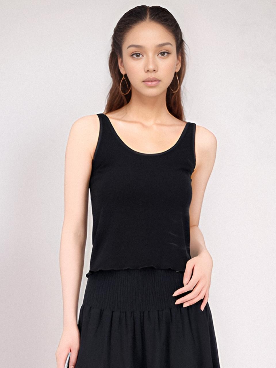Acud Cropped Sleeveless Knit _Black Black/Free