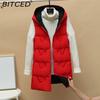 BITCED Reversible Hooded Lightweight Casual Down-Filled Quilted Vest - Slim-Fit Women's Waistcoat Jacket