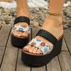 Wedge heel slippers women wear new muffin thick bottom fashion cool slippers