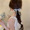 Fairy Ribbon Bow Pearl Hairpin for The Back of The Head New Girlish Heart Side Clip New Simplicity Fresh and Sweet Duckbill Clip