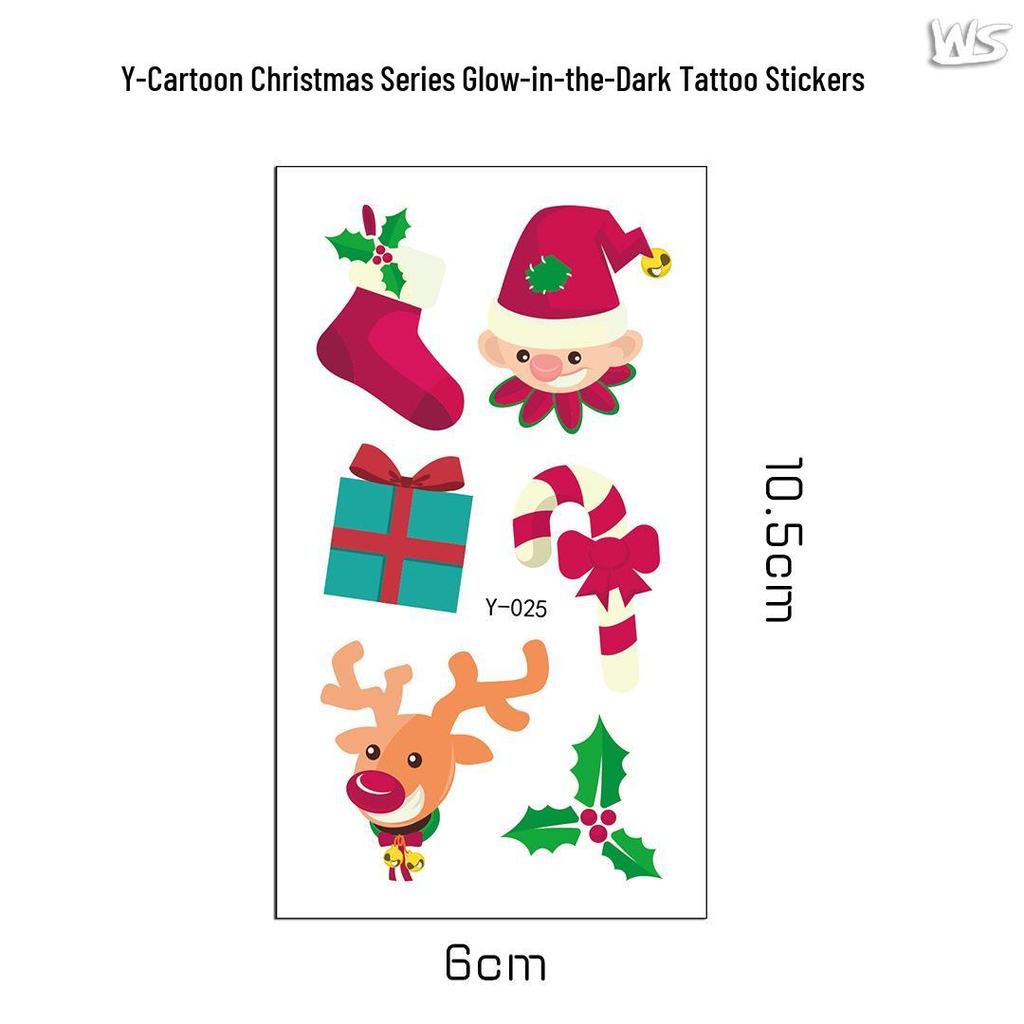 Creative Luminous Christmas & New Year Tattoo Stickers for Kids - Snowflake & Santa Designs