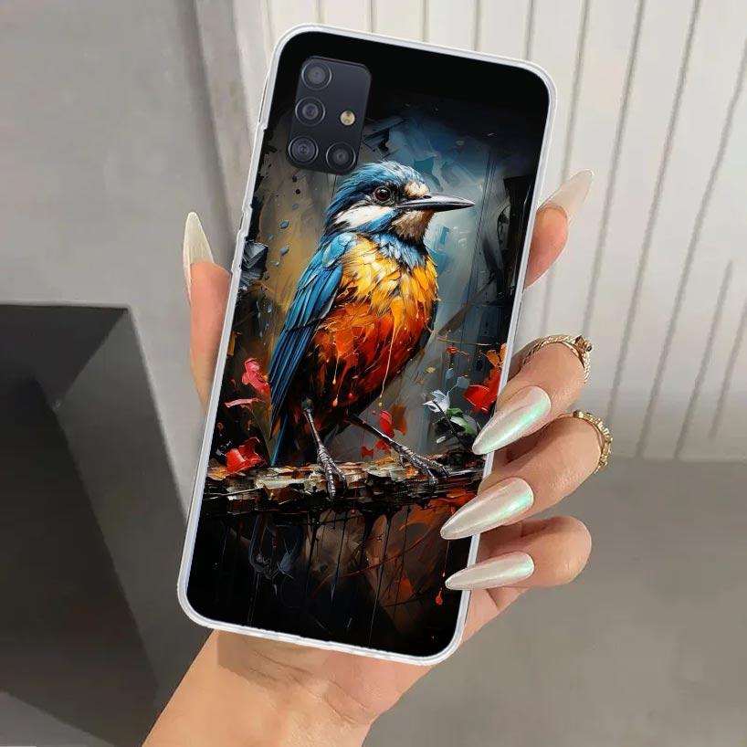

Animal Oil Painting Bird Phone Case for Samsung Galaxy A52 A32 A22 A12 A02S A50S A30S A10S Note 20 Ultra 10 Plus S10 A31 A20 A71 Samsung A50S