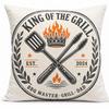 King Of The Grill Throw Pillow With Zipper Cover, Vintage Bbq Dad Cushion, Father'S Day Gift, Grilling Home Decor, 7 Sizes