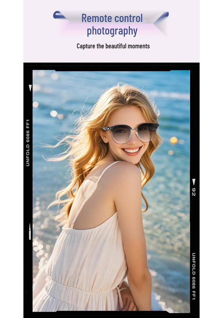 AI Translation GS16 Smart Bluetooth Sunglasses – Metal Frame, Lightweight, Light-Blocking, Cross-Border Style