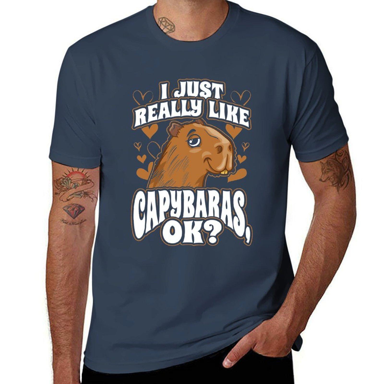 I Just Really Like Capybaras OK TShirt Minimal Art Print TShirt S