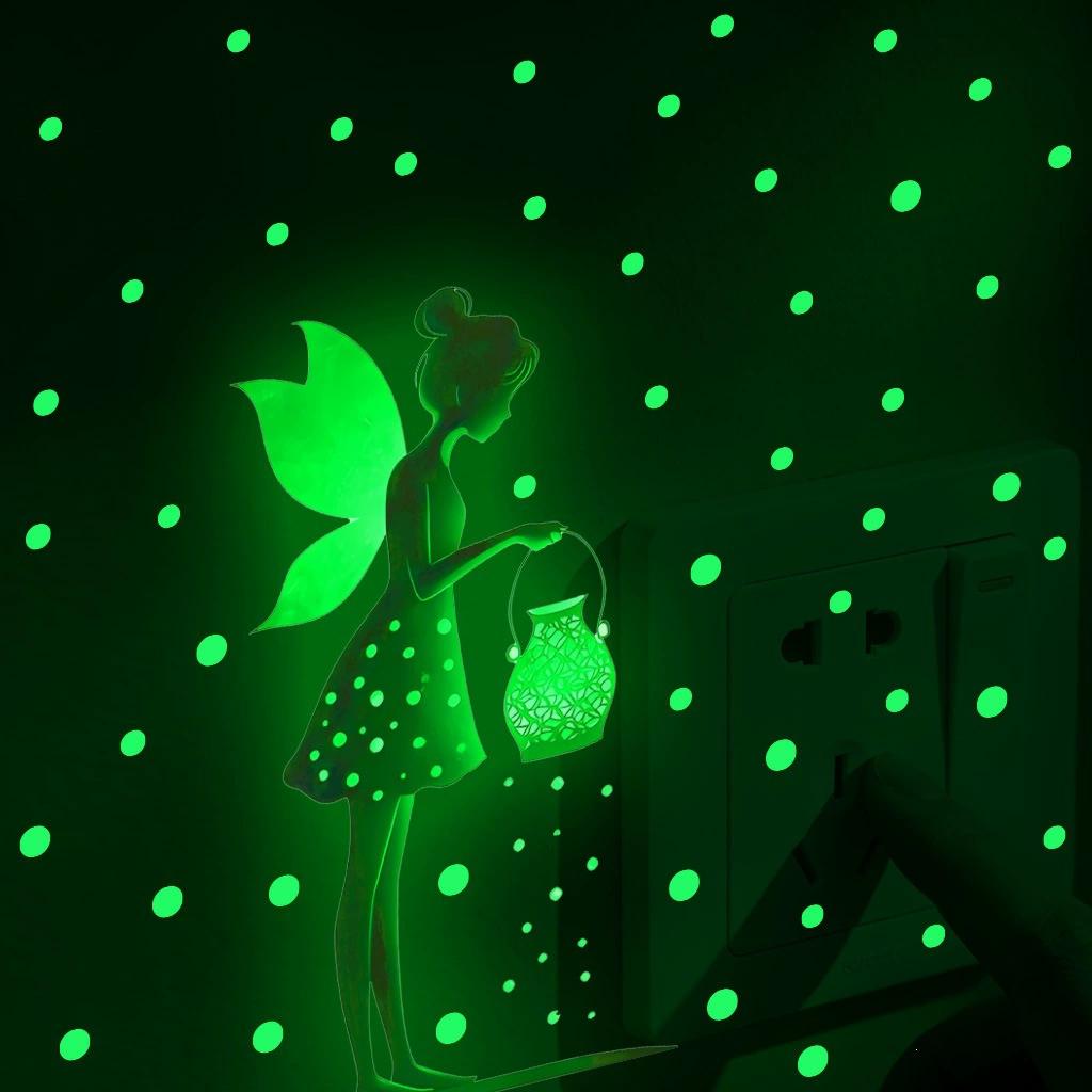 Luminous Green Butterfly Light Switch Stickers Removable Glow In The Dark Girls Room Wall Decals Home Decor