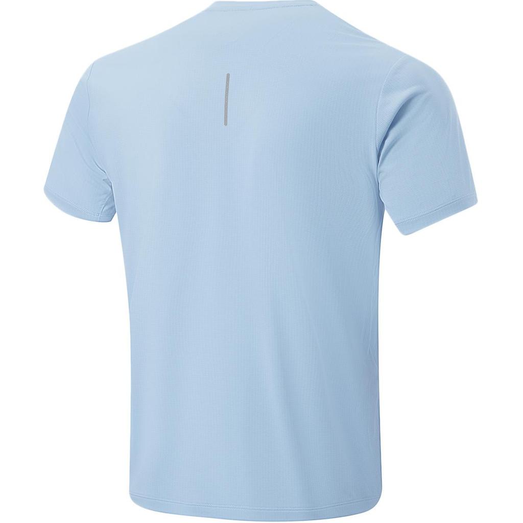 Li Ning Running Series Breathable Comfortable Quick-Dry Round Neck Short Sleeve T-Shirt Men Tops Soft-Mist-Blue ATSU025-4