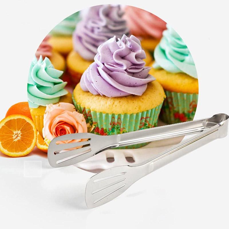 Kitchen Tongs Stainless Steel Barbecue Fork Pliers Cake Sandwich Bread Steak Tongs Practical Kitchen Cooking Supplies