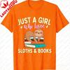 Summer Unisex Fashion Short Sleeve TShirt Sloth and Book Lover Reading Design Stylish Unisex TShirt for Casual Everyday Outfits Tees