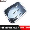 Car Gas Fuel Tank Cover Trim For Toyota RAV4 RAV 4      2024 Carbon Fiber Oil Gasoline Cap Frame Accessories
