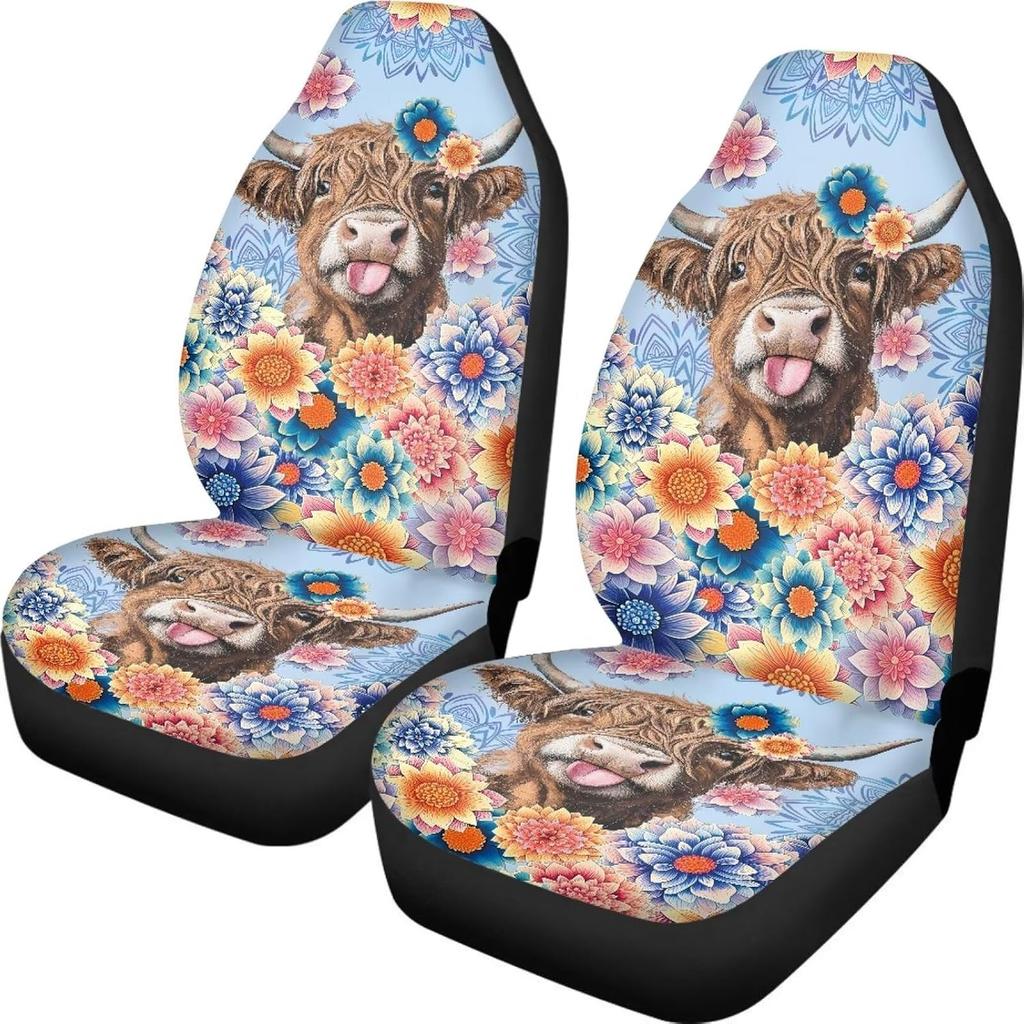 Talayituse Boho Dragonfly Print Car Seat Covers Set of 2, Breathable Front Bucket Seats Protector Auto Interior Accessories Decor Universal for Truck