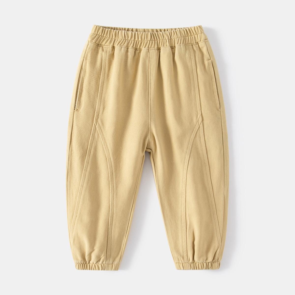 Spring new boys  casual pants elastic waist leggings boys  trousers solid color Harlan single trousers 90cm