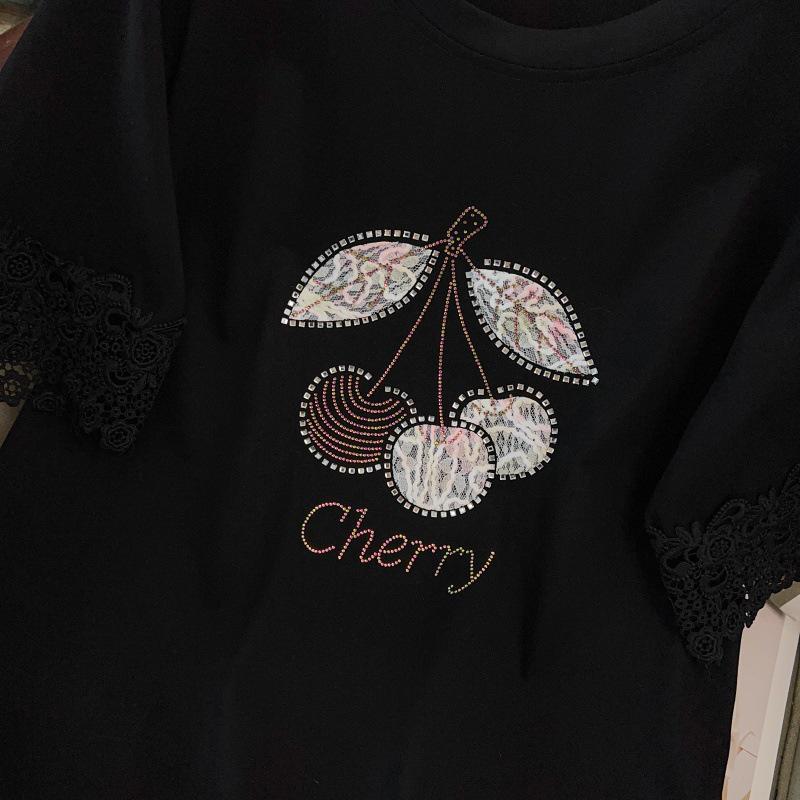 Plus Size Women's Loose Round Neck Mid-Length Short Sleeve T-shirt (Bust 150/160)