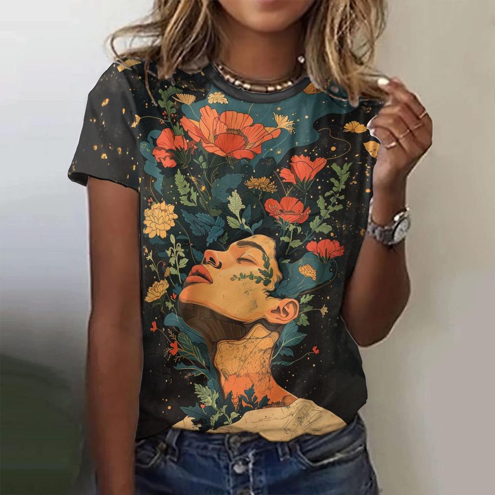 3D-Digitaldruck heiß verkaufendes neues Produkt trendig und bequem europäischer und amerikanischer Stil heiß verkaufendes bedrucktes Sommeroberteil 3181