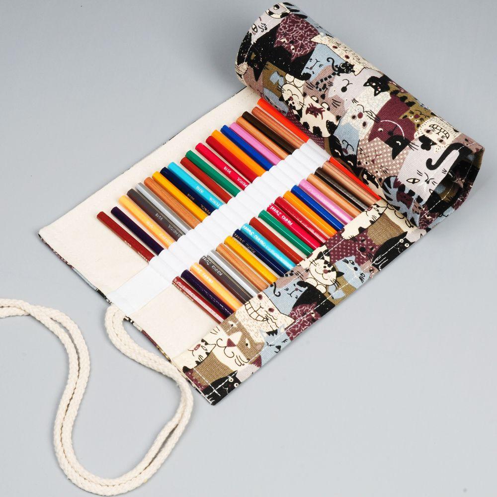 Makeup Brush Holder Roll up Pen Holder Case Colored Pencil Cases Pen Bag Pencil Wrap Pencilcase
