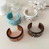 Vintage C-shaped Open Bracelet Resin Rhinestone Bracelet Temperament Chunky Bangle  Women
