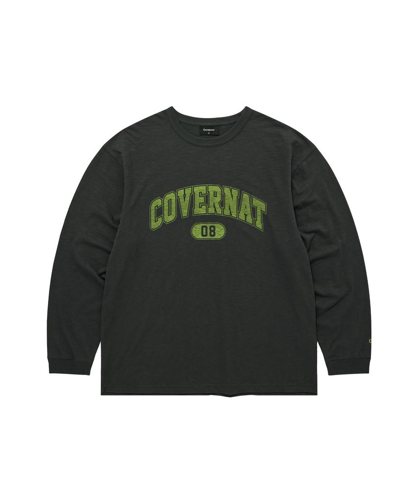 COVERNAT Slub Arch Logo Long Sleeve Charcoal