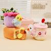 Kawaii Lifelike Bird Plush Toy Soft Parrot Nest Stuffed Plushies Keychain Simulation Animals Pendant Gift for Birthday Xmas