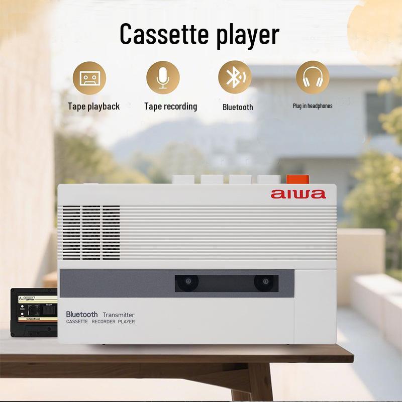 Aiwa Retro 80s Style Portable Cassette Tape Player & Recorder