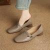 Retro Women High Heels Casual Soft Sole Square Toe Slip On Shoes Elegant Medium Heel Women's Shoes Lightweight Loafers Shoes