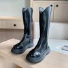 Popular long boots women's white knight boots 2025 spring and autumn new cigarette long boots thick-soled thin high boots