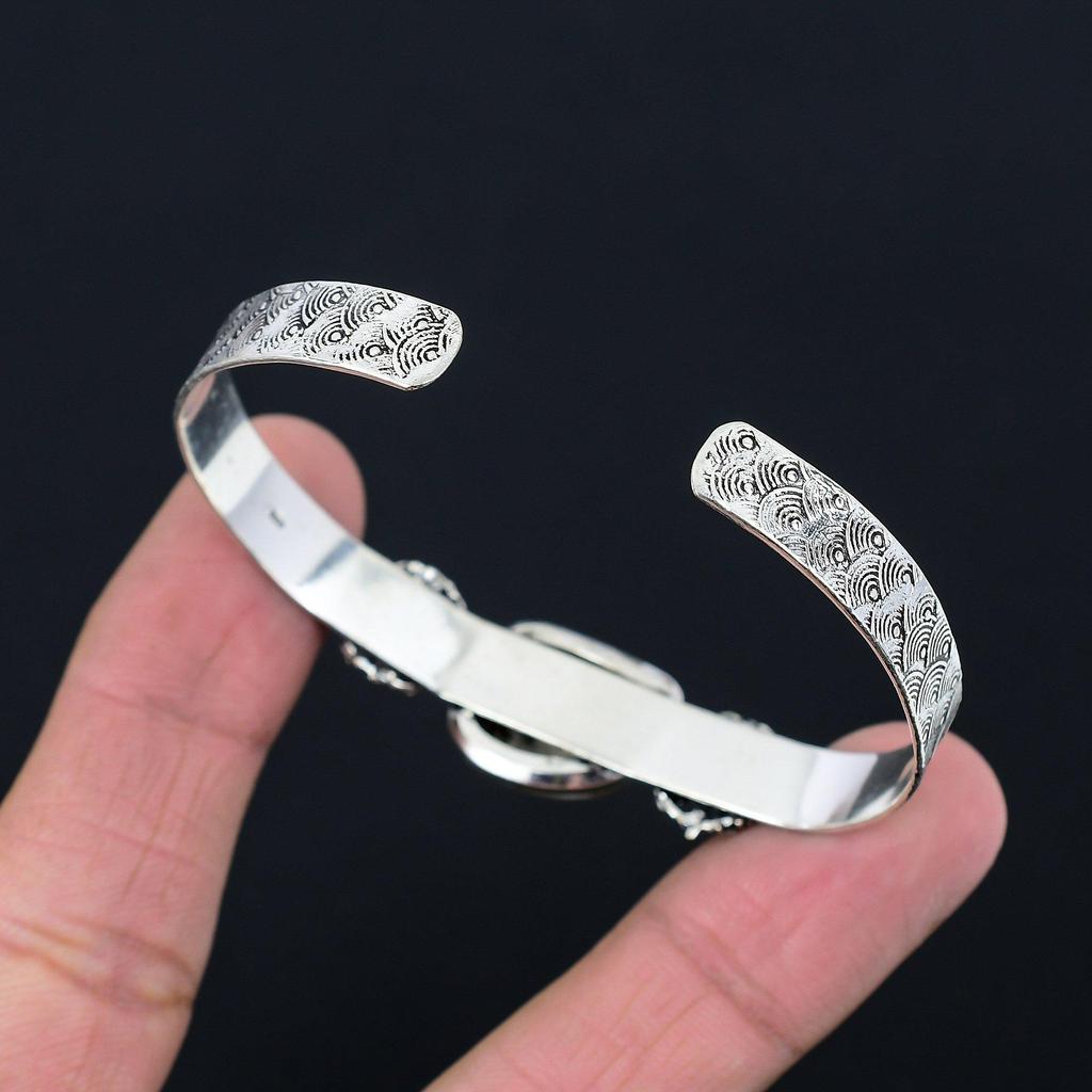 Womens Day Deal Dendrite Tiger Gemstone Wife Bangle Bracelet 925 Sterling Silver