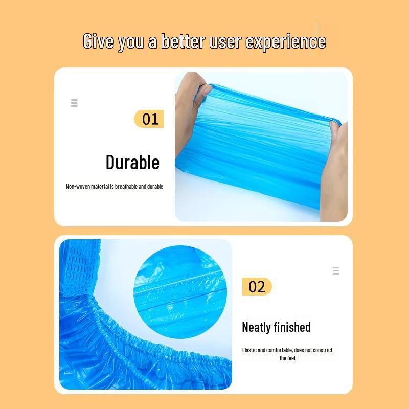Waterproof Non-Slip Disposable Shoe Covers for Adults and Students - Durable Non-Woven Fabric for Indoor Use
