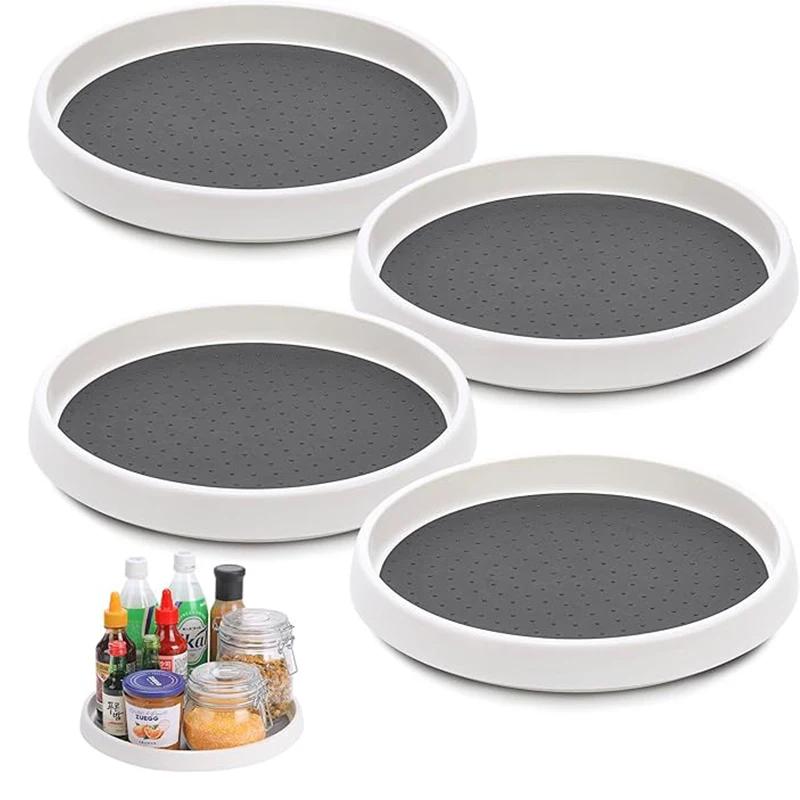 360 ° Rotating Storage Tray, Kitchen Multifunctional Seasoning Rack, Anti Slip Base To Prevent Stability, Double-layer Design