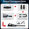 Car Vacuum, Portable Vacuum Cleaner with Powerful 7000PA Suction, DC 12V Power 16.4Ft Cord Wired Vacuum Cleaner, LED Light, Car Accessories for