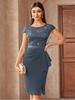 New Elegant High-Waisted Lace Bodycon Dress with Slit for Women