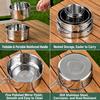 304 Stainless Steel Camping Cookware Set Foldable Tableware Combo Kit for Outdoor Picnic Backpack Cooking Use