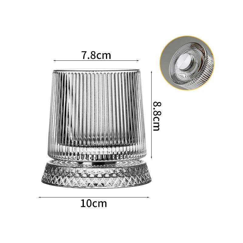 Whiskey Glasses Rotating Whisky Glass with Glass Base 360 Rotate Degrees Crystal Rum Glass for Cocktail Party Drinking 2026 New