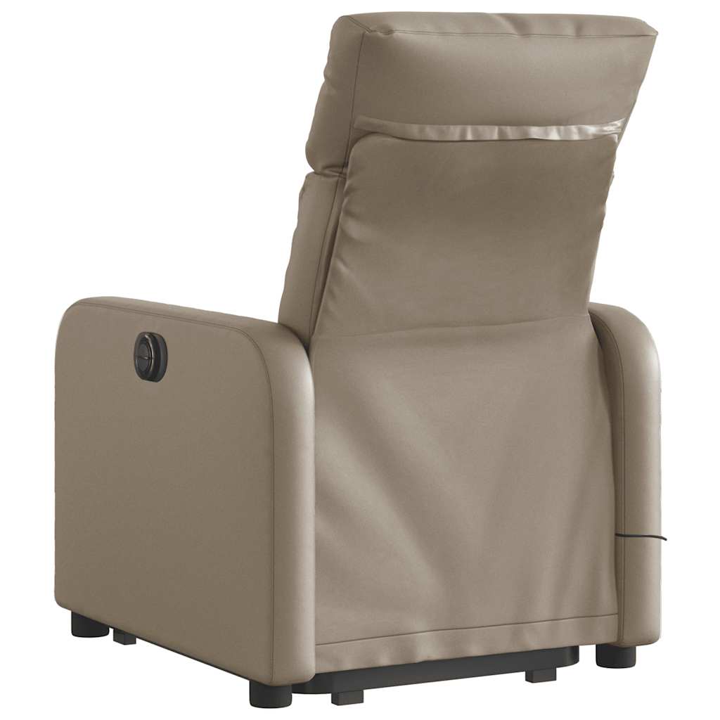 Vidaxl Reclining Chair with Standing Function and Massage, Electric, Cappuccino