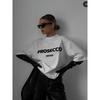 Hirsionsan Simpic Buchstaben bedrucktes T-Shirt Damen Sommer Neu Baumwolle Weich Kurzarm T-Shirts Damen Übergroß Higt Street Gothic Oberteile