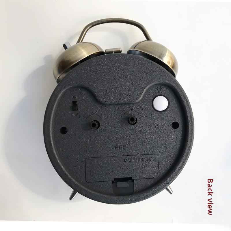 4" Retro Rotkupfer & Gold Metallwecker mit leisen, leuchtenden Zeigern