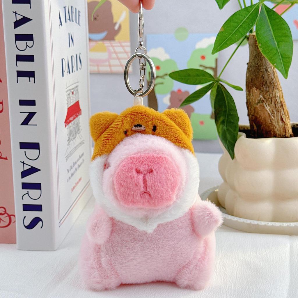 Capybara Plush Toy Keychain – Cute Stuffed Animal Backpack Clip