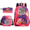 Cartoon abstract Shanhaijing primary school students and teenagers backpack schoolbag tongtongsahur three-piece set L