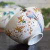 Waza no Kura Stylish Kutani Ware Rice Bowl with a Bird and Mountain Cherry Blossom Design, Ceramic, High-Quality Brand, Japanese Tableware, Made in Ja