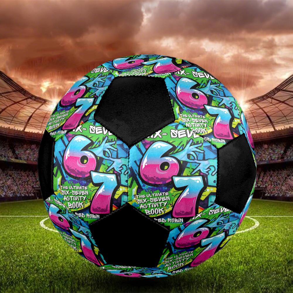 Six and Seventeen Indoor Soccer Ball Colorful Machine Stitched PVC Size 5 Team Training Competition Ready Durable High-Bounce Cool Sports Gift