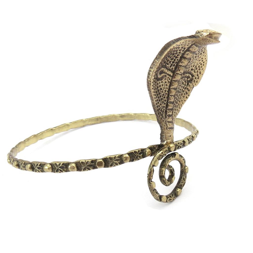 Les Trésors De Lily [K0278] - Golden 'Cobra' Designer Arm Bracelet