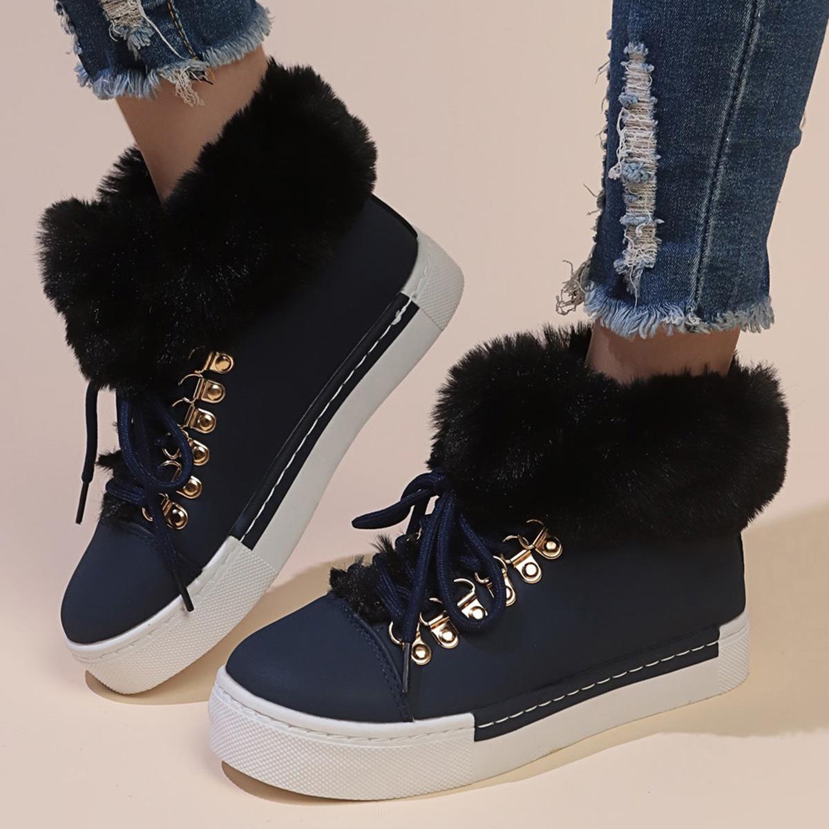 

Fashion Women Boots Winter 2025 New Designer Brand Luxury Women Shoes Warm Big Size Thickened Fluff Snow Boots Outdoor Fashion Sneakers 36 синий