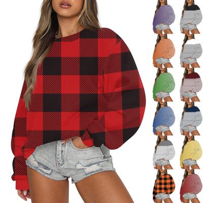 Women Autumn Winter Tops Women's Long Sleeve Sweatshirt Casual Crewneck Loose Fit Pollover Fleece Tops