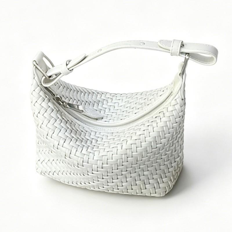 Stylish Woven PU Tote Bag Women - CompactShape Lunch Minimalist Commuter Handbag With Zip
