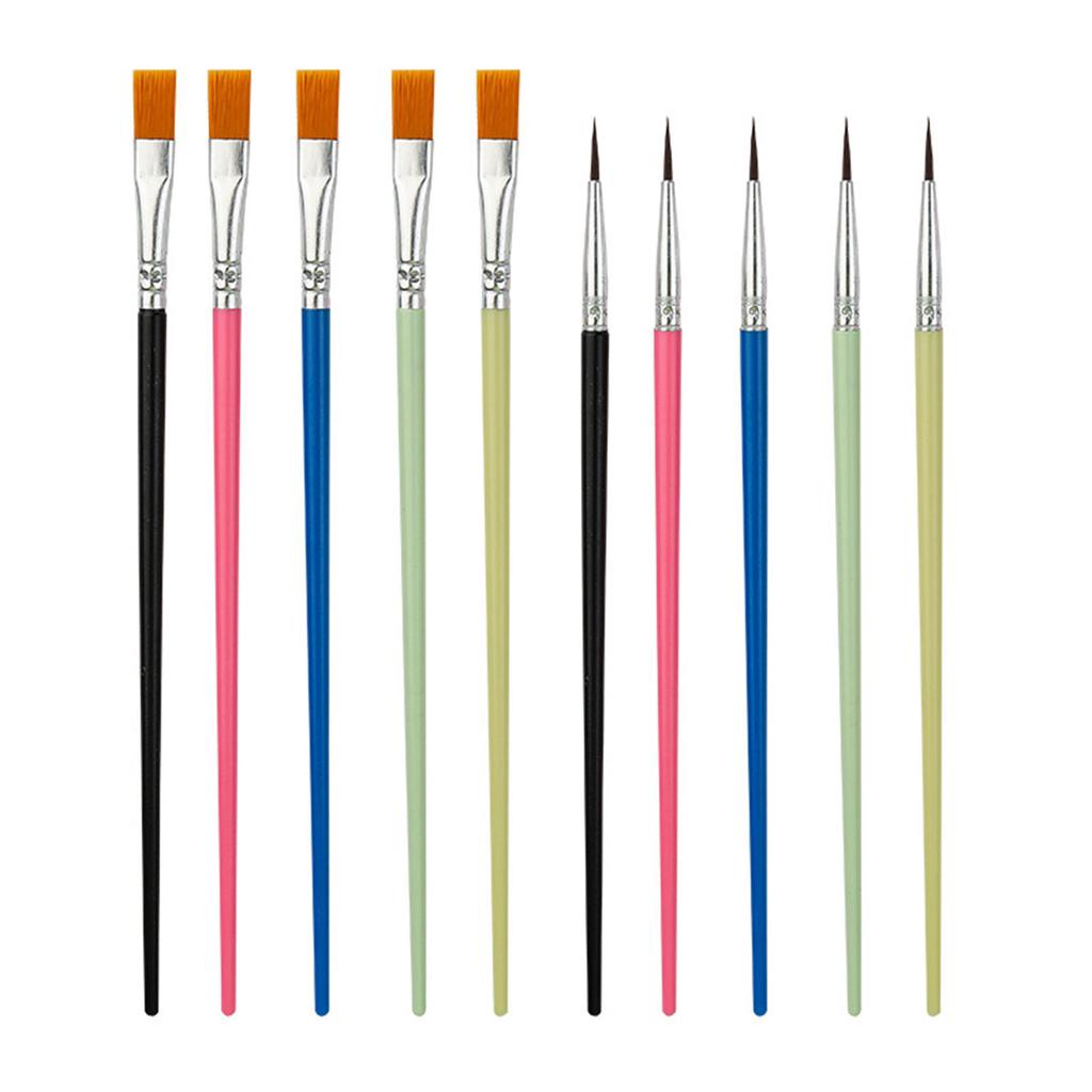 Pinsel, 10-teiliges Set, professioneller Pinsel, handbemalter Nylonhaar-Acrylpinsel für Künstler, für Acryl-Kunstfarben