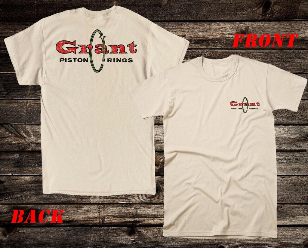Retro Hot Rod Tee T Shirt Drag Race Racing Speed Shop Grant Piston Rings