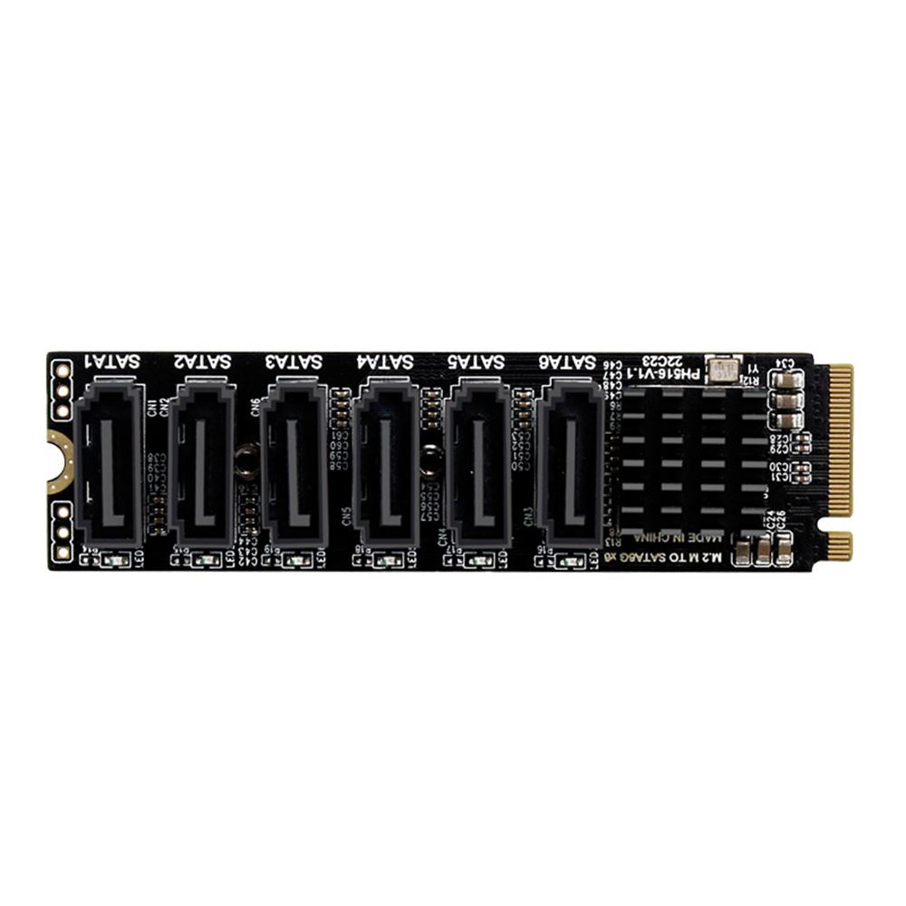 M.2 NVME PCI-E 3.0 X4 X8 X16 To 6 Port 3.0 SATA Adapter PC Expansion Card 6Gbps