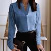 New Spring Autumn Long Sleeve Lace Mesh Patchwork Shirt Fashion V-neck Loose Office Blouse Swet Elegant Streetwear Casual Tops Women's Clothing