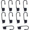 10Pcs Bungee Cord Hooks Spiral Bungee Hooks Cord Hook Wire Hooks End with 10Pcs Hog Rings for Boating, Camping,Tarps,Elastic Rope Strapping Tape (1/4
