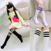 Children's Three-Stripe Mid-Calf, Over-the-Knee Socks – Girls' & Boys' Cotton Football Socks